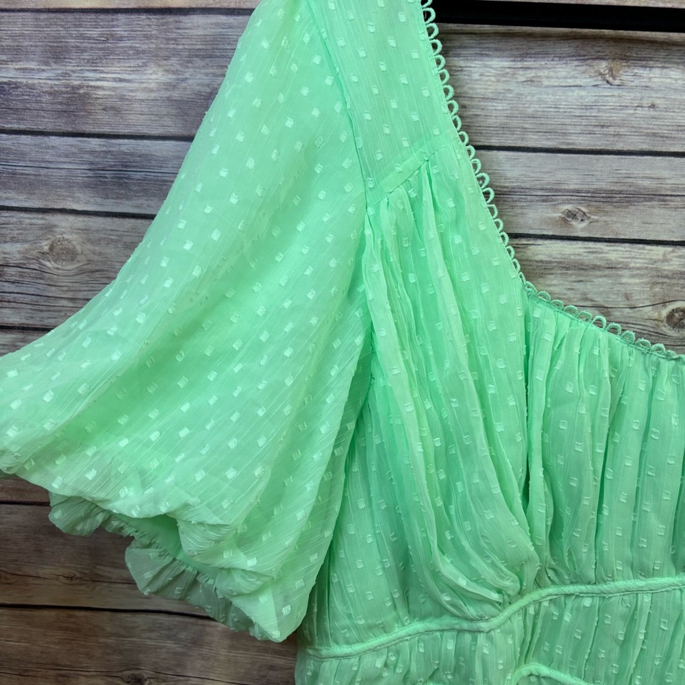 ASOS Curve Mint Green Puff Sleeve Maxi Dress - Picture 3 of 7